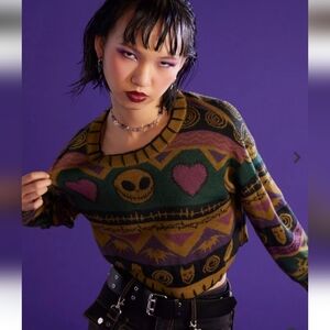 NWT HOT TOPIC Her Universe The Nightmare Before Christmas Fair Isle Crop Sally